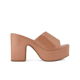 Rubeezz Peach-Coloured Party Block Heels image 5