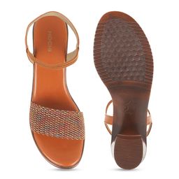 Mochi Textured Open Toe Block Heels With Backstrap image 3