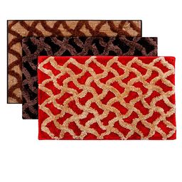 Kuber Industries Set Of 3 Textured Velvet Anti-Skid Doormats-74