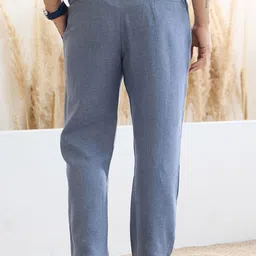MR BUTTON Men Pleated Regular Fit Trousers image 4