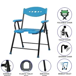 3 in 1 Potty chair Folding Commode Chair Indian Toilet Seat For Elderly Disabled Commode Chair-image-77