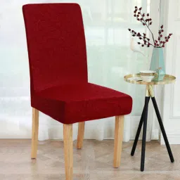 cortina Maroon Solid Polyester 15x19 Inches Stretchable Chair Covers (Pack of 4)-picture-19