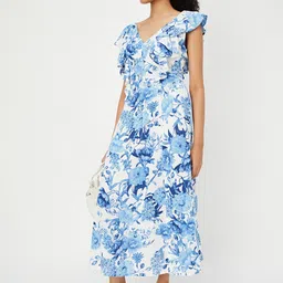 max Floral Print Cape Sleeve Dress-image-68