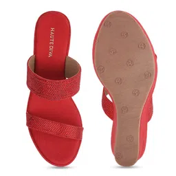 Mochi Embellished Open Toe Wedge Heels image 4