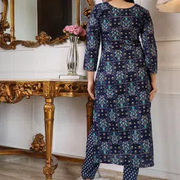KALINI Floral Printed Regular Kurta With Trouser image 4