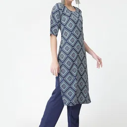 7threads KALINI Pack Of 2 Printed Straight Kurta with Trousers image 5