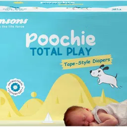 romsons Poochie Total Play Newborn Tape Style Baby Diapers - 24 Pieces - New Born-picture-41