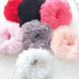 DN Creation Set Of 12 Faux Fur Assorted Ponytail Holders image 4