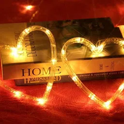 Quace Yellow Heart-Shape Curtain Fairy String Lights image 4