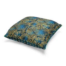BIANCA Teal & Beige Set of 2 Geometric Square Cushion Covers image 2