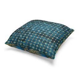 BIANCA Teal & Cream-Coloured Set of 2 Geometric Square Cushion Covers image 5