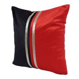 ROMEE Set Of 5 Black & Red Striped Square Cushion Covers image 5