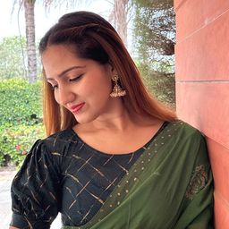 Bindigasm's Advi Floral Woven Design Puff Sleeves Jacquard Stretchable Saree Blouse-image-69