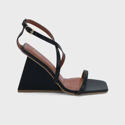 20Dresses Black Two Strap Block Heels With Backstrap image 3