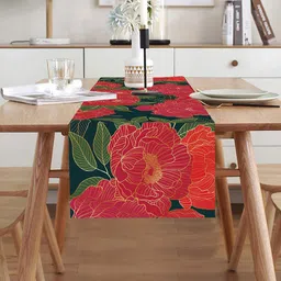 homewards Red & Green Floral Printed Rectangular Table Runners image 5