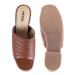 Metro Textured Open Toe Block Heels image 4
