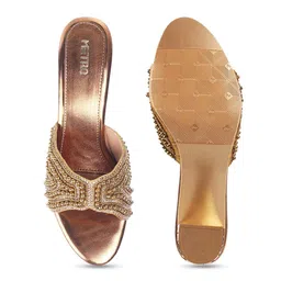 Metro Ethnic Embellished Block Heels image 2