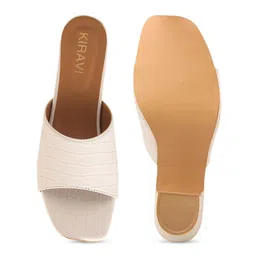 KIRAVI Textured Open Toe Block Heels image 2