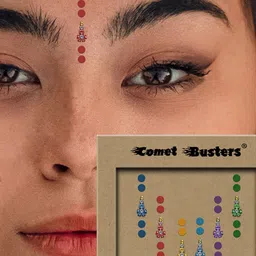 Comet Busters 6-Pcs Handmade Traditional Designer Bindi - Multicolored image 3