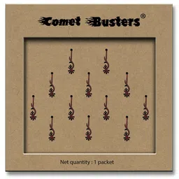 Comet Busters 12-Pcs Handmade Traditional Designer Bindi - Black & Maroon image 2