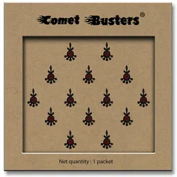 Comet Busters 14-Pcs Handmade Traditional Designer Bindi - Black & Maroon image 4