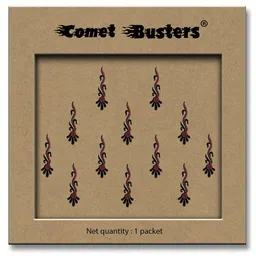 Comet Busters 12-Pcs Handmade Traditional Designer Bindi - Black & Maroon image 3