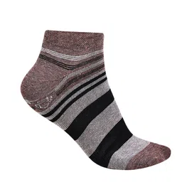 Dollar Socks Men Pack Of 3 Striped Cotton Assorted Ankle-Length Socks image 4
