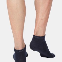 Jockey Men Pack of 3 Black, Grey Melange, Navy Melange Solid Ankle-Length Socks image 4