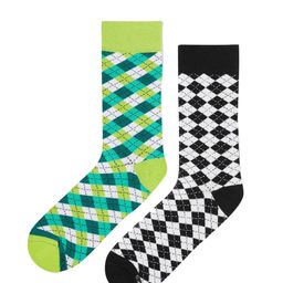 Dynamocks Unisex Pack Of 2 Patterned Dandy Calf Length Socks image 2