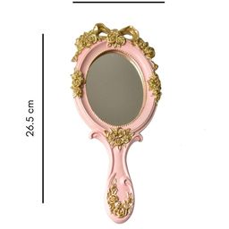 Nestasia Pink & Gold-Toned Textured Handheld Mirror image 4