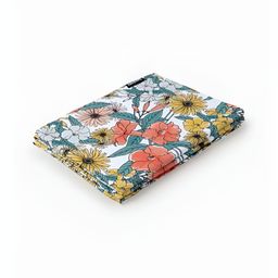 Liveology Yellow Orange Texture Floral Printed Cotton 200 GSM Beach Towel-picture-14