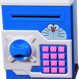 Mini Electric Secret Password Safe ATM Piggy Bank Money Safe Deposit Box Toy and Ideal Gift Item For Kids (Doraemon) Coin Bank-image-30