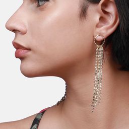 SOHI Gold-Plated Circular Drop Earrings image 4