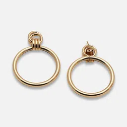 SOHI Gold Plated Circular Drop Earrings image 4