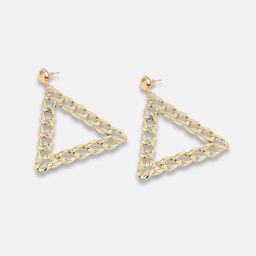 SOHI Gold-Plated Triangular Drop Earrings image 5