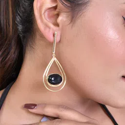 VOJ 1 Gram Gold Plated Stainless Steel Stone Studded Drop Earrings-image-45