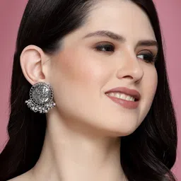 PANASH Silver-Plated Circular Drop Earrings image 3