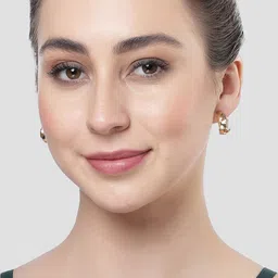 Bohey by KARATCART Gold-Plated Contemporary Half Hoop Earrings image 4