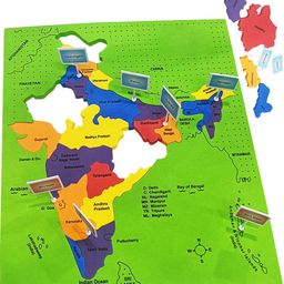 WEMBLEY Kids Puzzle Map of India Mapology with State Capitals Puzzles with Flags image 4
