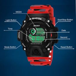 Shocknshop Men Black Dial & Black Textured Straps Digital Multi Function Watch image 2