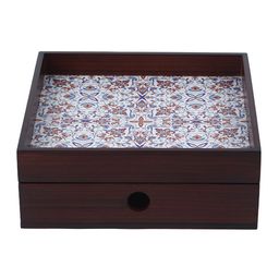 Reinvention Factory Brown Turkish Mandala Printed Organisers With A Drawer & Three Partition image 4