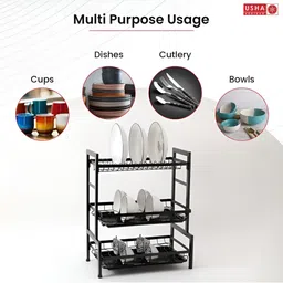 USHA SHRIRAM Black Set of 2 Regular Core Organisers image 4