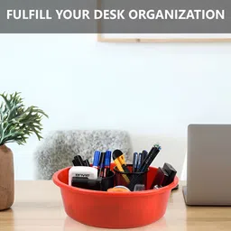 Kuber Industries Red Set of 4 Regular Desk Organiser Organisers image 3