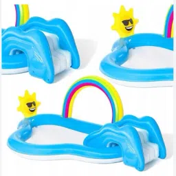 Inflatable (IND*66) Water Playground With Free Normal Pump Inflatable Swimming Pool-3