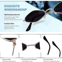 shade house UV Protection, Gradient, Polarized Oval, Rectangular Sunglasses (Free Size) image 4