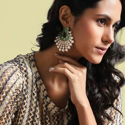 SOHI Gold-Plated Circular Shaped Stud Earrings image 4