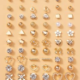 Shining Diva Fashion Set of 30 Contemporary Studs Earrings-50