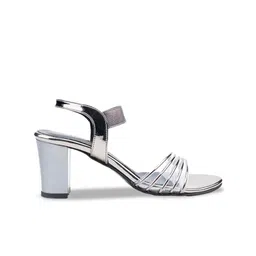 Ozuri Striped Open Toe Backstraps Block Heels image 2
