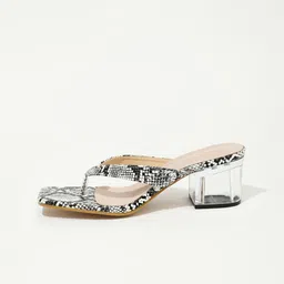 LULU & SKY Printed Open Toe Block Heels image 3