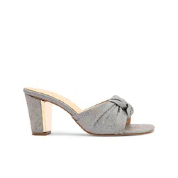 pelle albero Embellished Open Toe Block Heels image 5